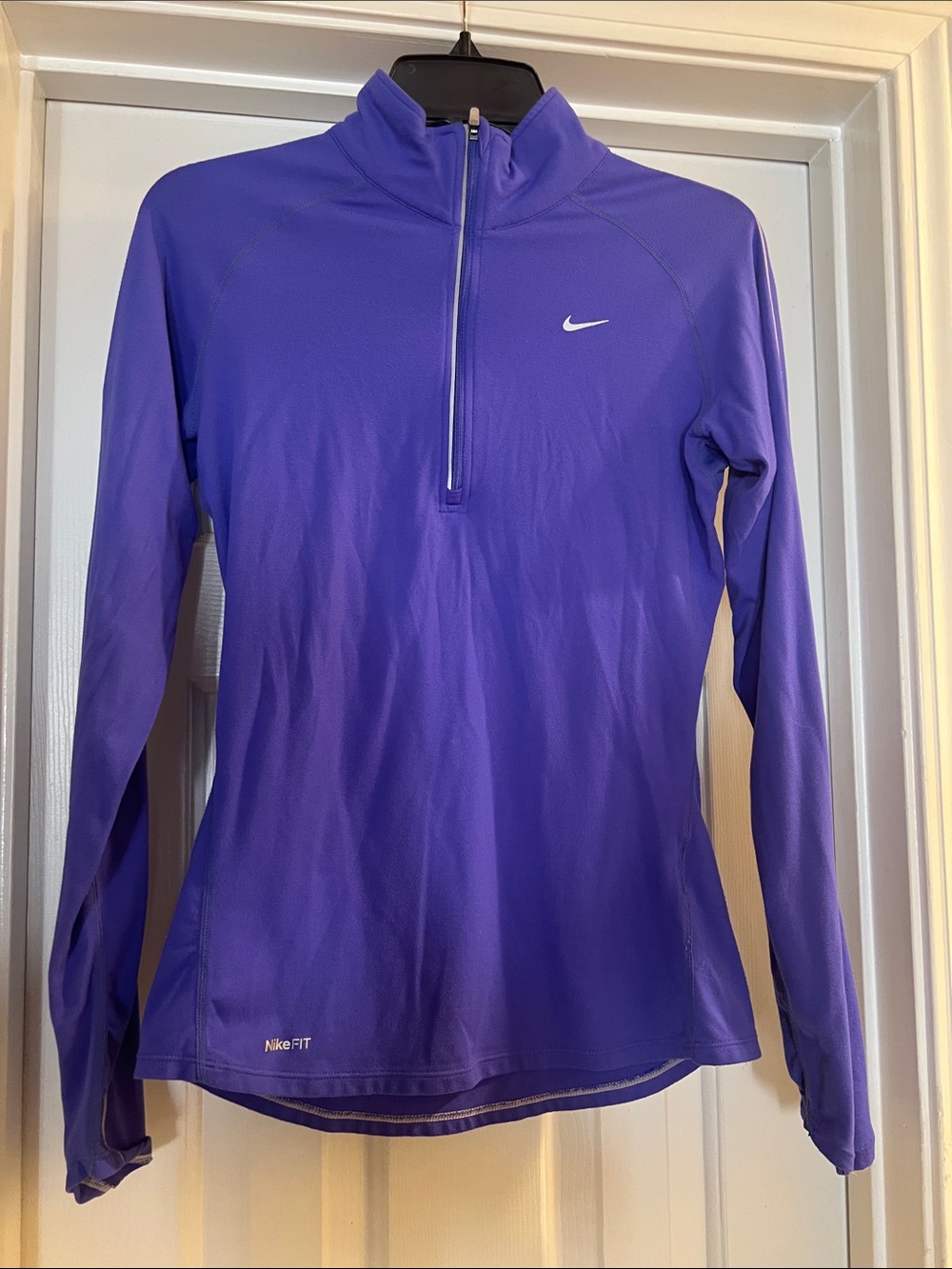 Nike Women’s Purple Half-Zip Dri-FIT Long Sleeve Top